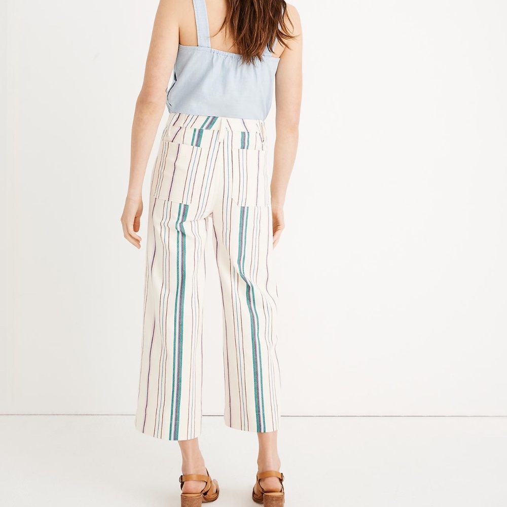Madewell Wide Leg High Waist Stripe Crop Pants 25P - Picture 4 of 11